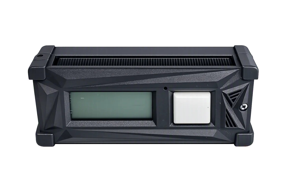 WDPS raf cihazı: güneş paneli, LCD panel ve onay butonu